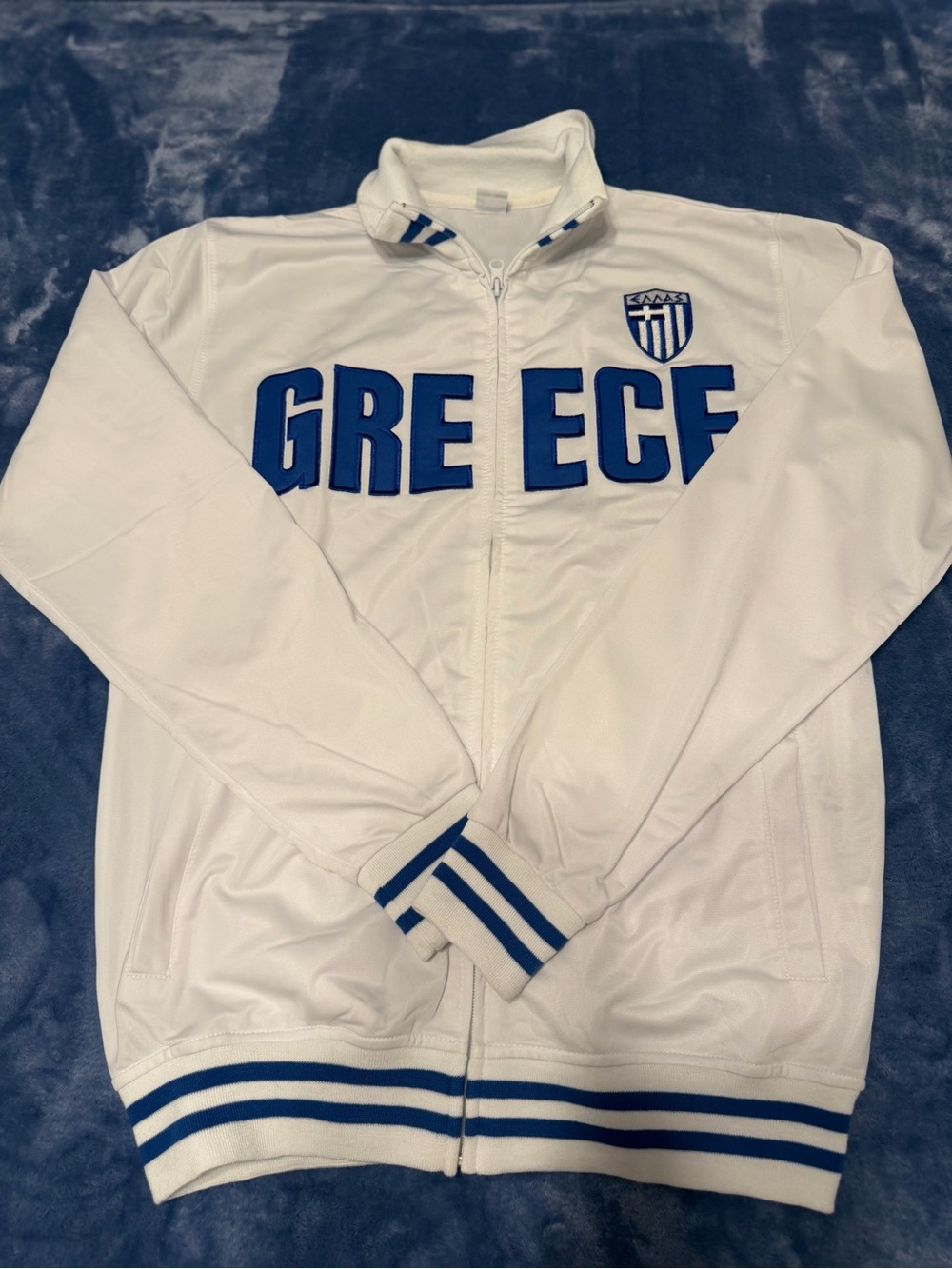 GREECE White & Blue Performance Track Jacket